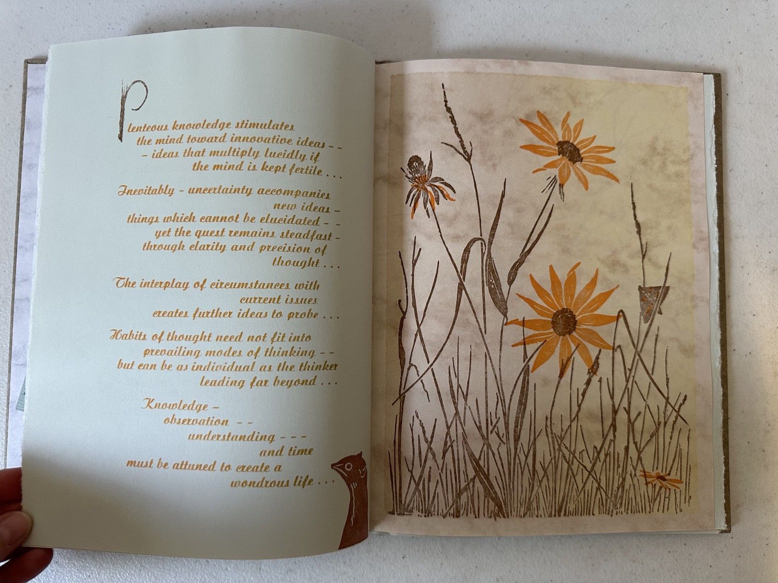 Aggrandize Gwen Frostic 1993 1st ed poetry block print art nature natural animal