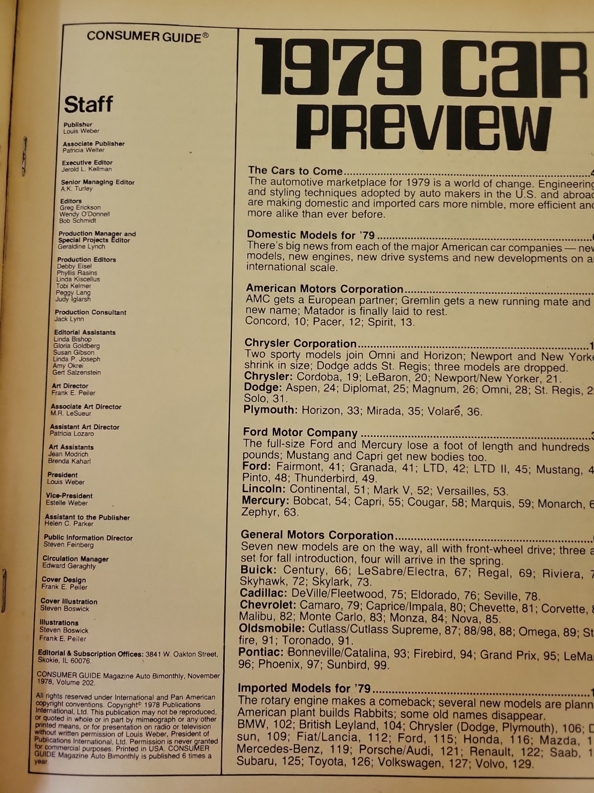 Lot 3 1979 79 New Car Yearbook Preview Prices Magazines-Buyer’s Guides