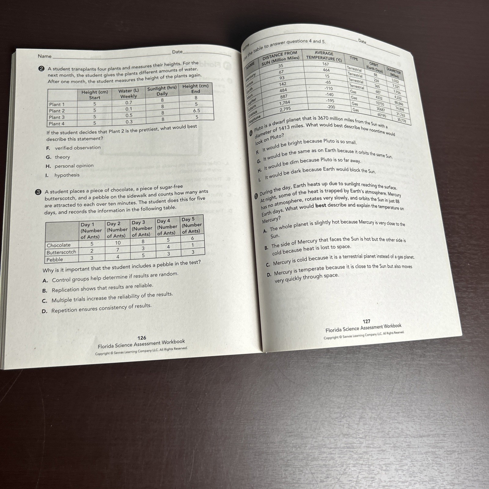 Statewide Science Assessment Workbook Florida Grade 5 New PB
