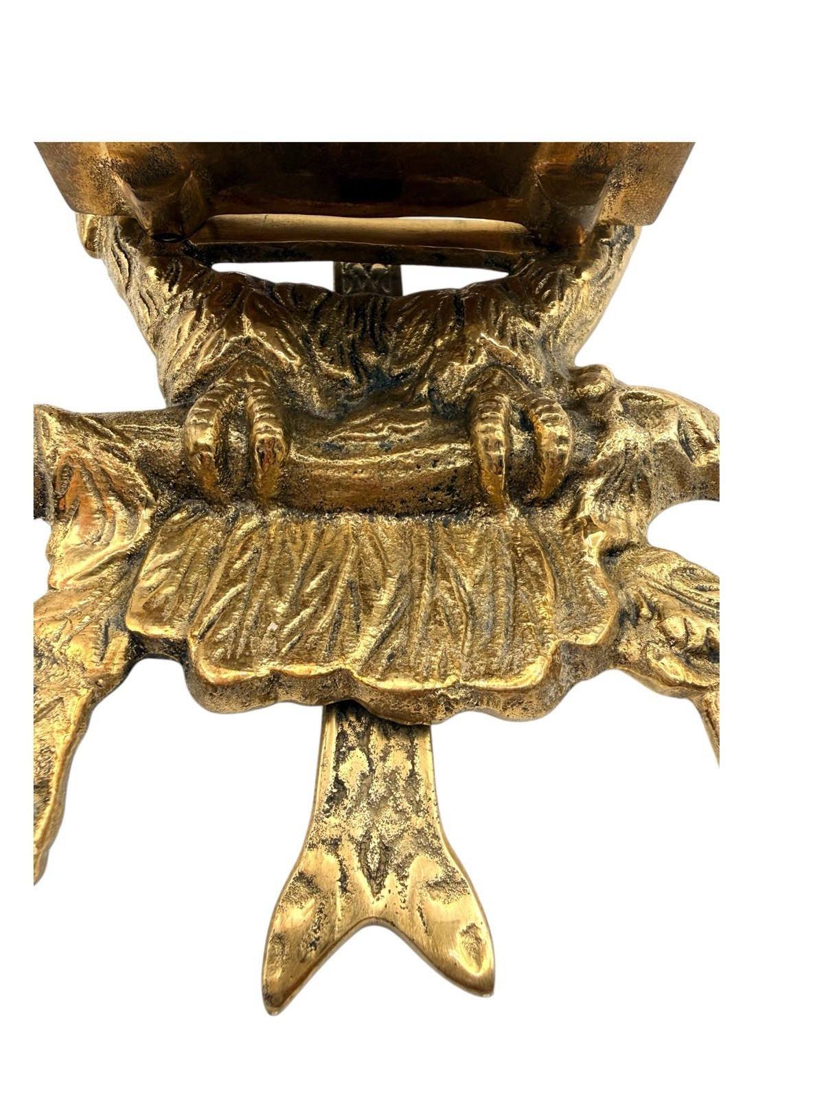VINTAGE METAL Brass OWL BABIES IN NEST BOOK Letter Photo HOLDER EASLE STAND HTF