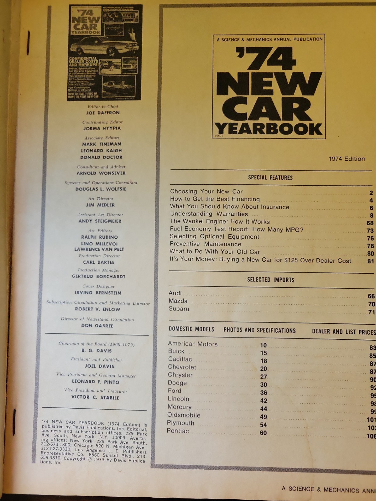 Lot 3 1974 74 New Car Yearbook Preview Ratings Prices Magazines-Buyer’s Guides