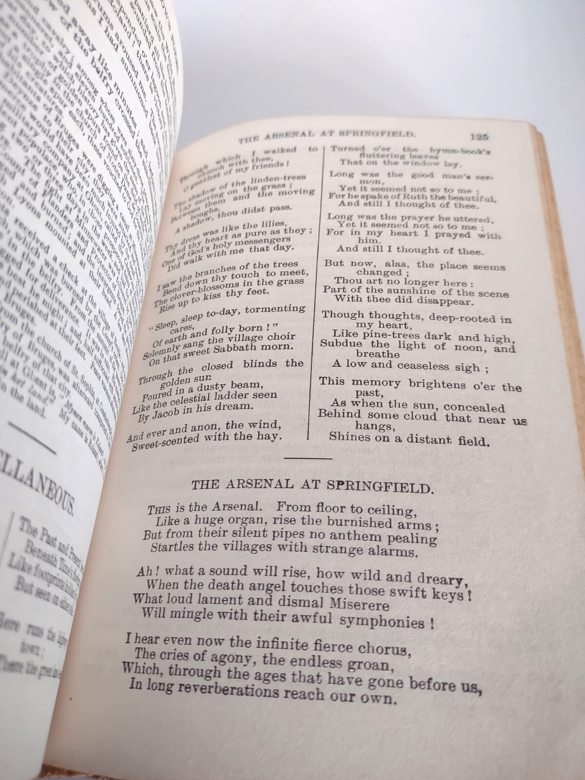 Antique Undated Longfellow Faux Leather? Bound Book Of Poems Hurst & Co NY