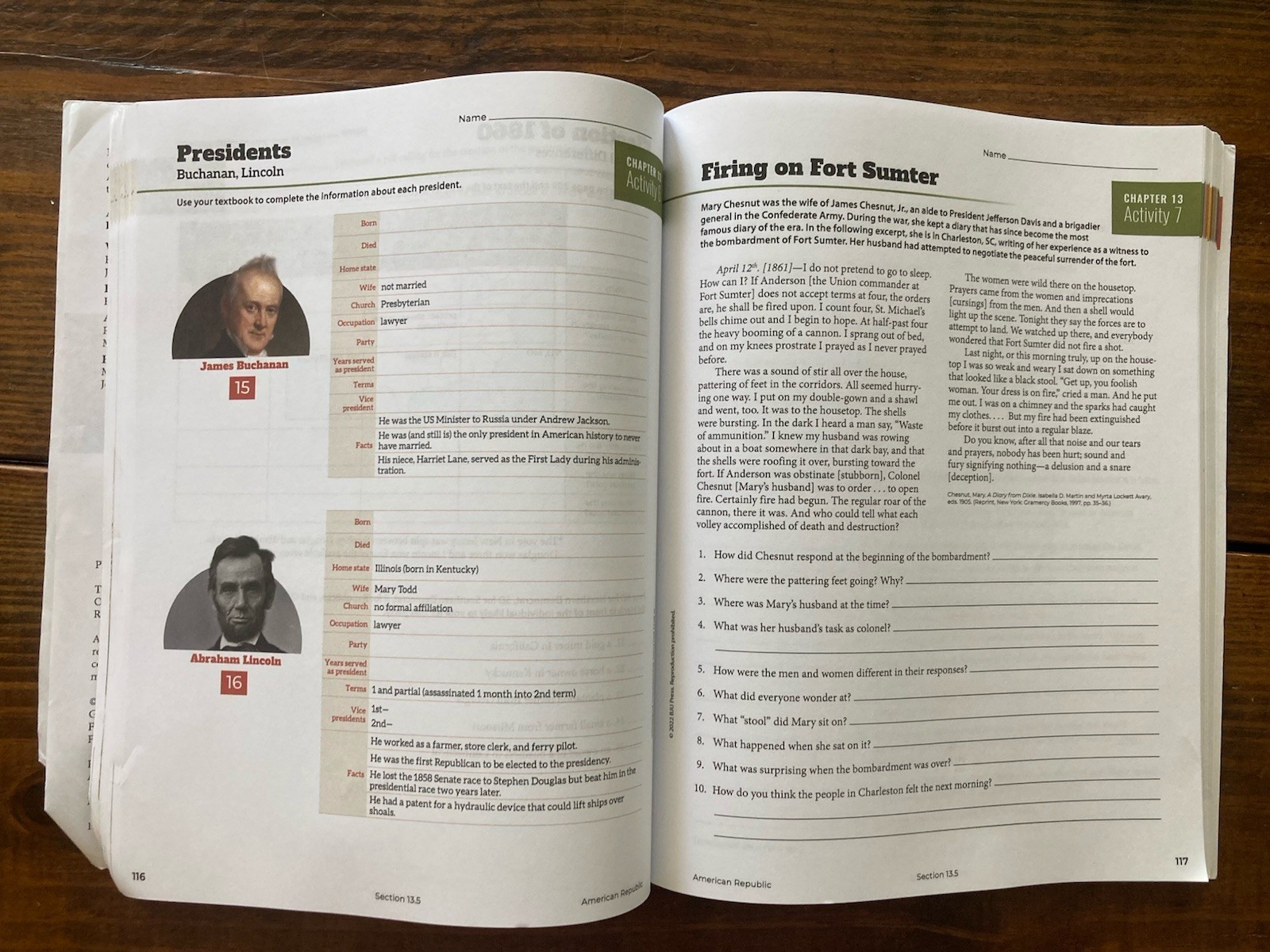 BJU Press American Republic Activities. Almost Blank! Student 8th Gr. Fifth Ed.