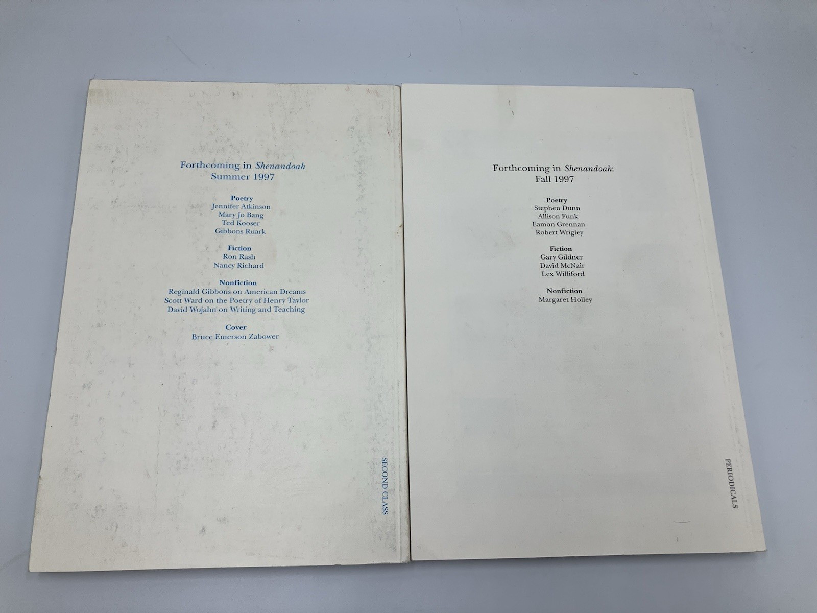 Shenandoah Washington and Lee University Reviews Vintage Spring and Summer 1997