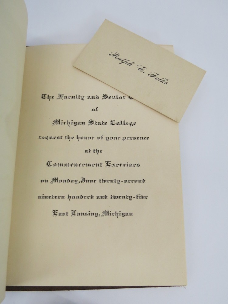 3 MICHIGAN STATE COLLEGE COMMENCEMENT PROGRAMS FOR 1919, 1925, 1927