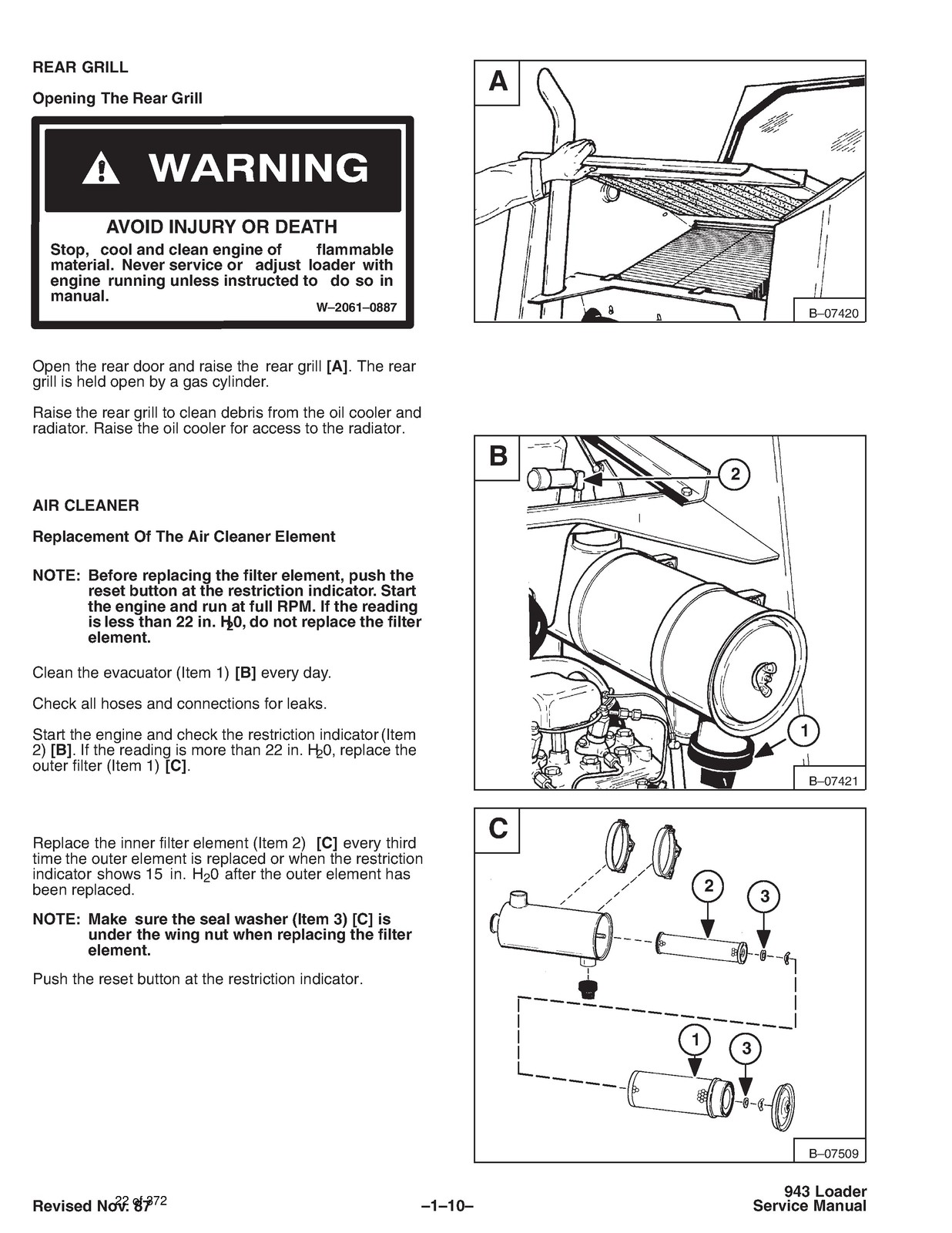 BOBCAT 943 Skid-Steer Loader Service Manual 1986 – BOUND – COVERS – XL FOLDOUTS