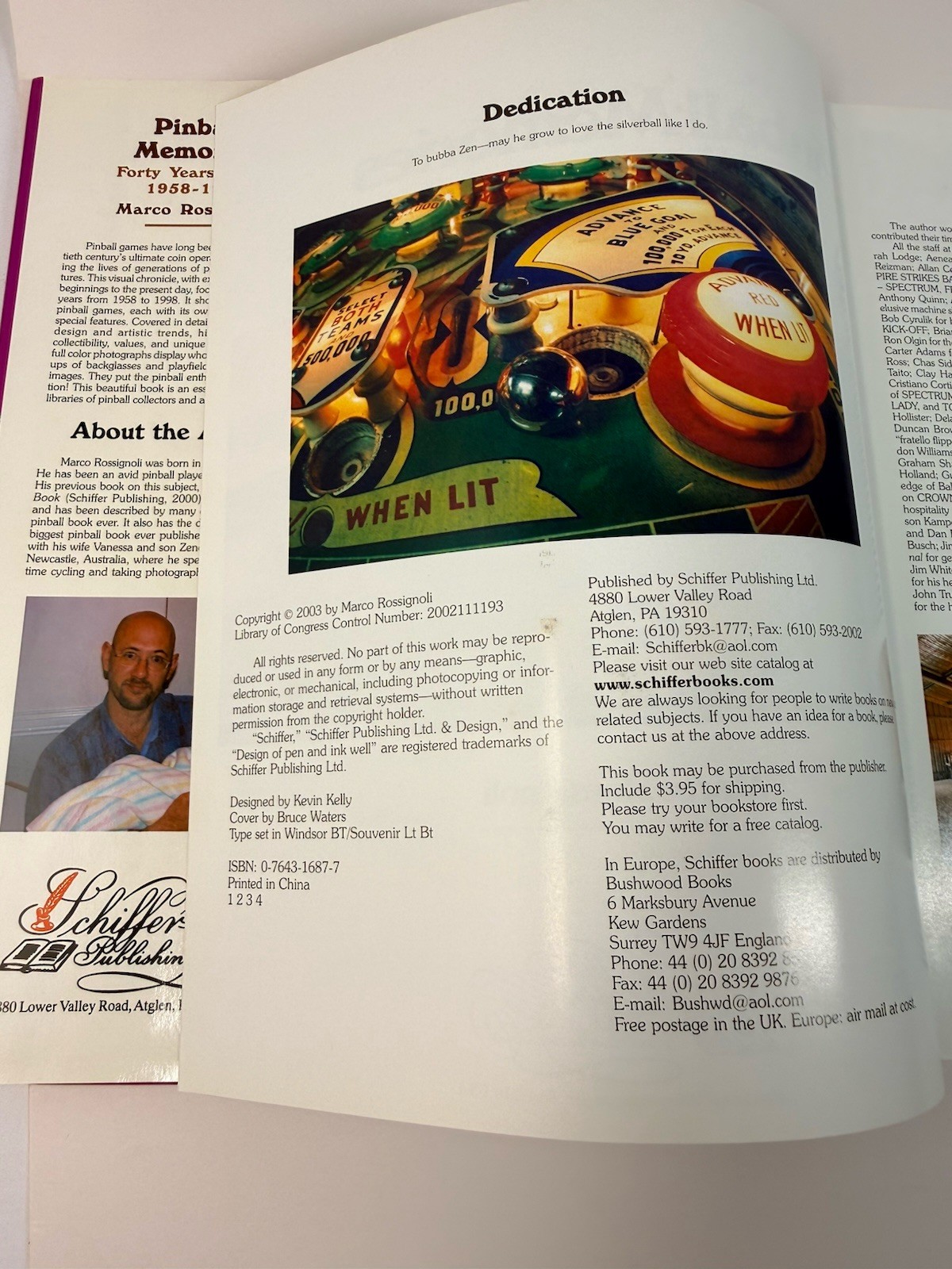 Pinball Memories Book: 1958-1998. Hardback – Marco Rossignoli – 2003