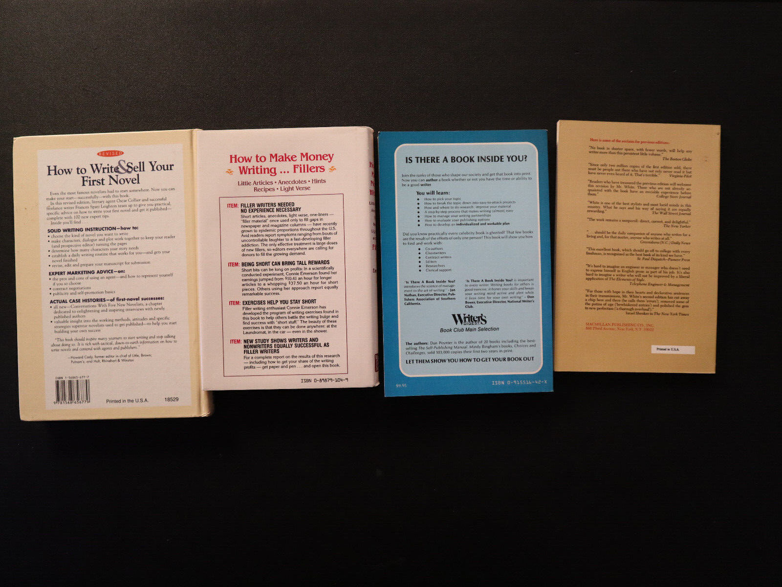 How to Write Sell and Make Money Writing Lot of 4 Books Hardback and Paper Back 