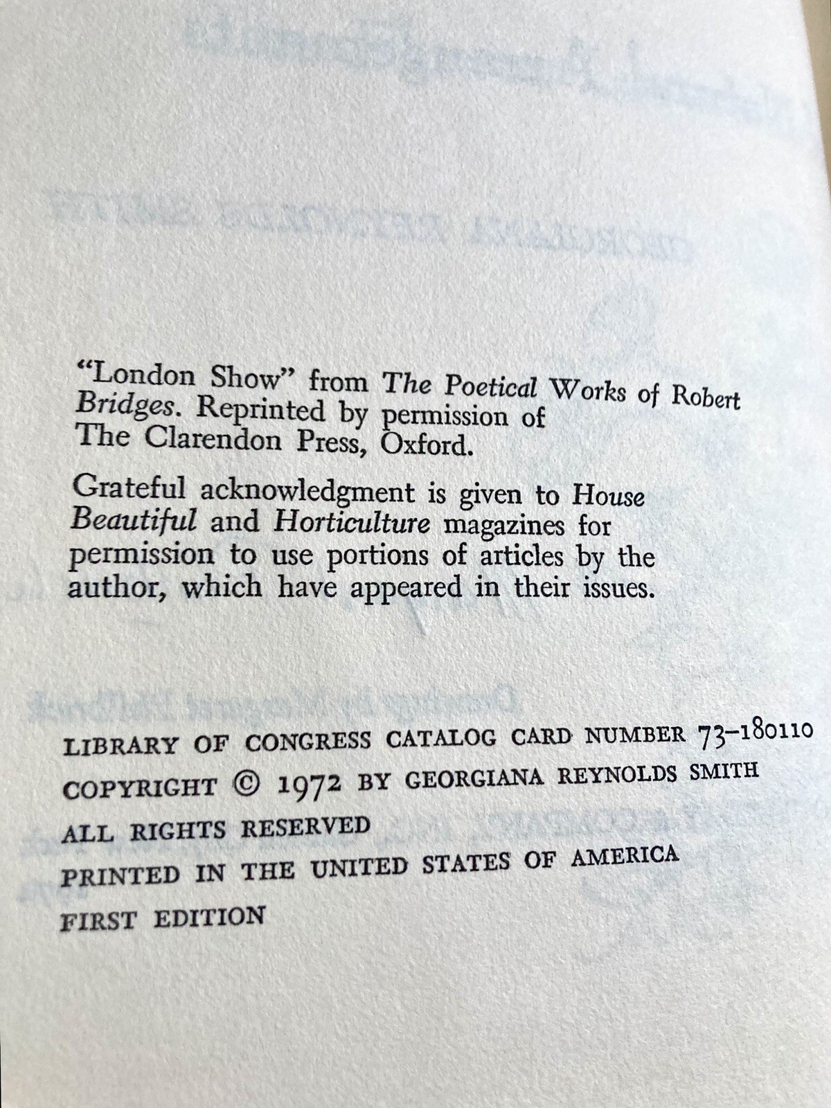 THE FLOWER LOVER’S BOOK OF NATURAL ARRANGEMENTS by GEORGIANA R. SMITH 1972 HC/DJ