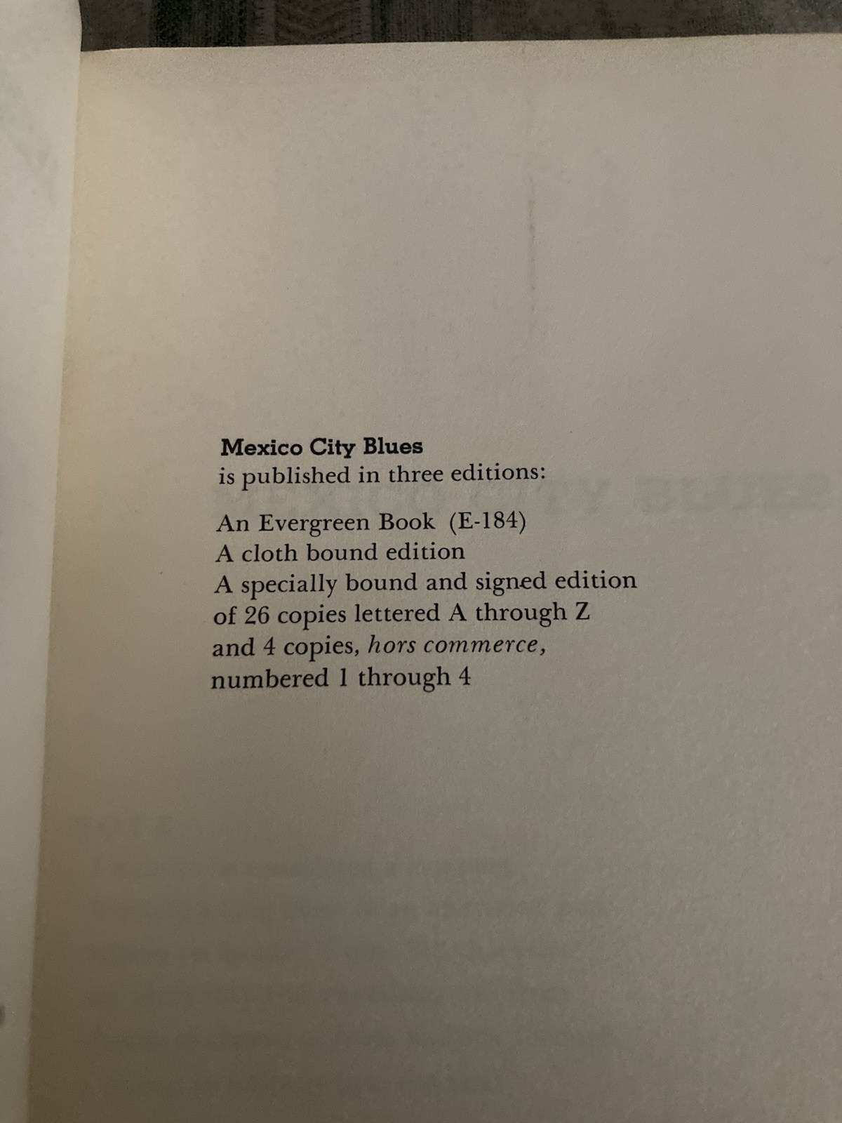 Jack Kerouac / MEXICO CITY BLUES 242 CHORUSES 1st Edition 1959