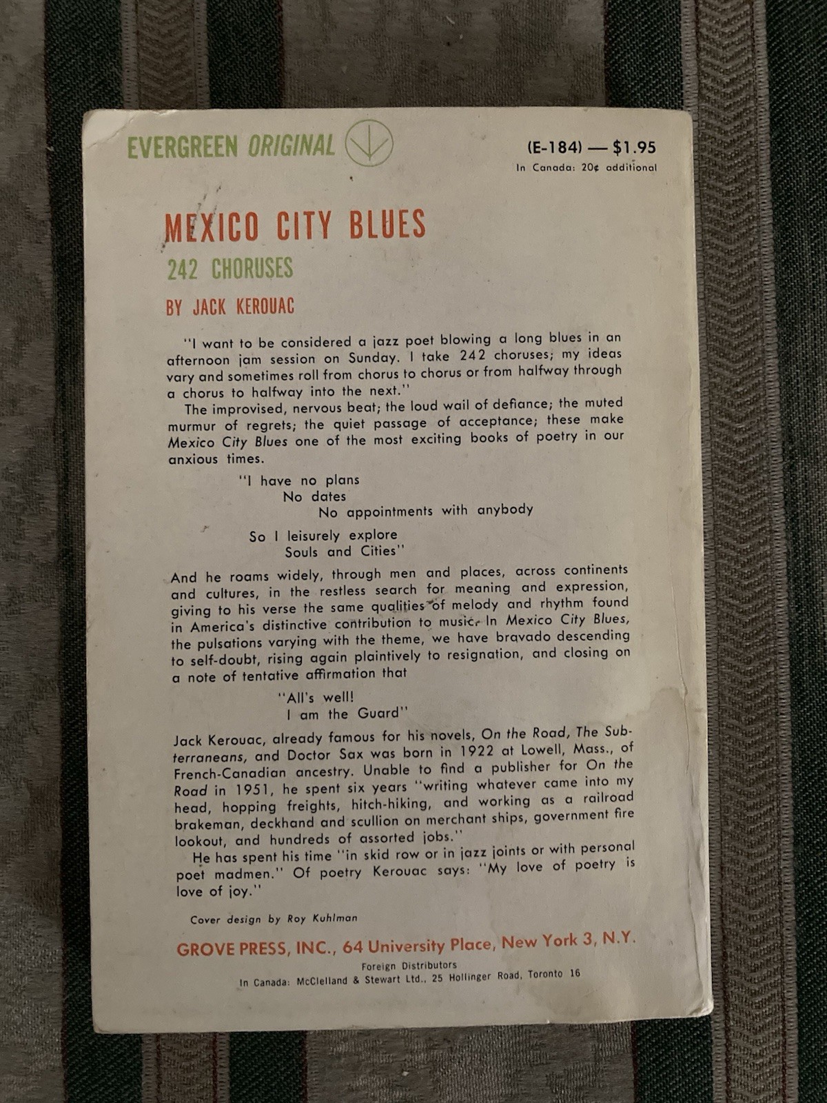 Jack Kerouac / MEXICO CITY BLUES 242 CHORUSES 1st Edition 1959