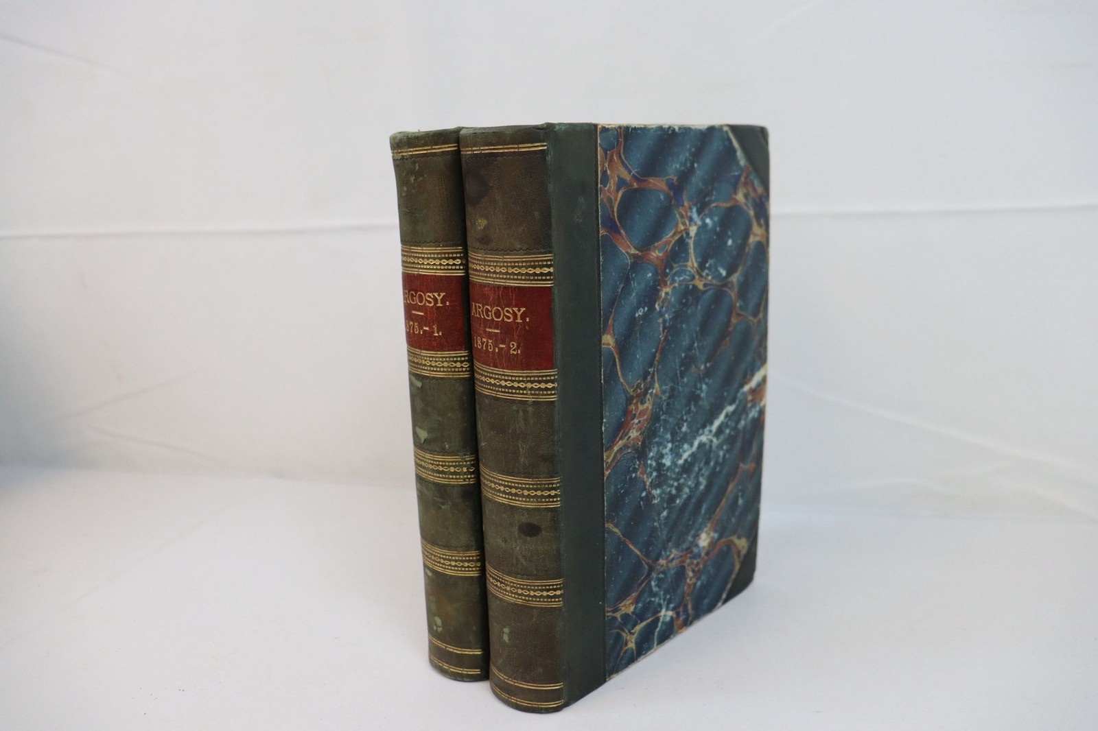 Argosy 1875 Volumes 1-2 Leather Bound Collectible Books Set