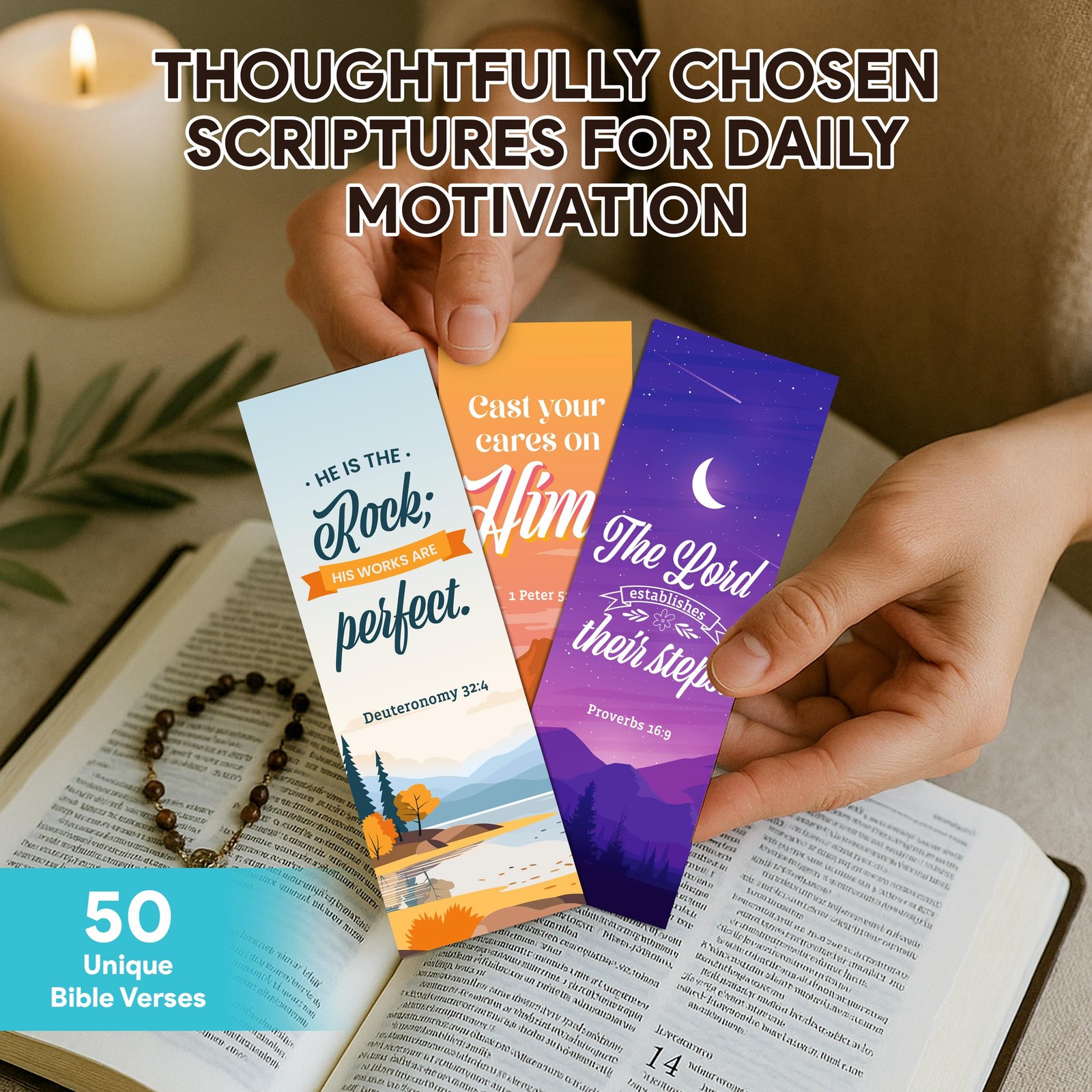 Decorably 100 Pack 2×6.5in Christian Bookmarks for Women and Men – Multicolor