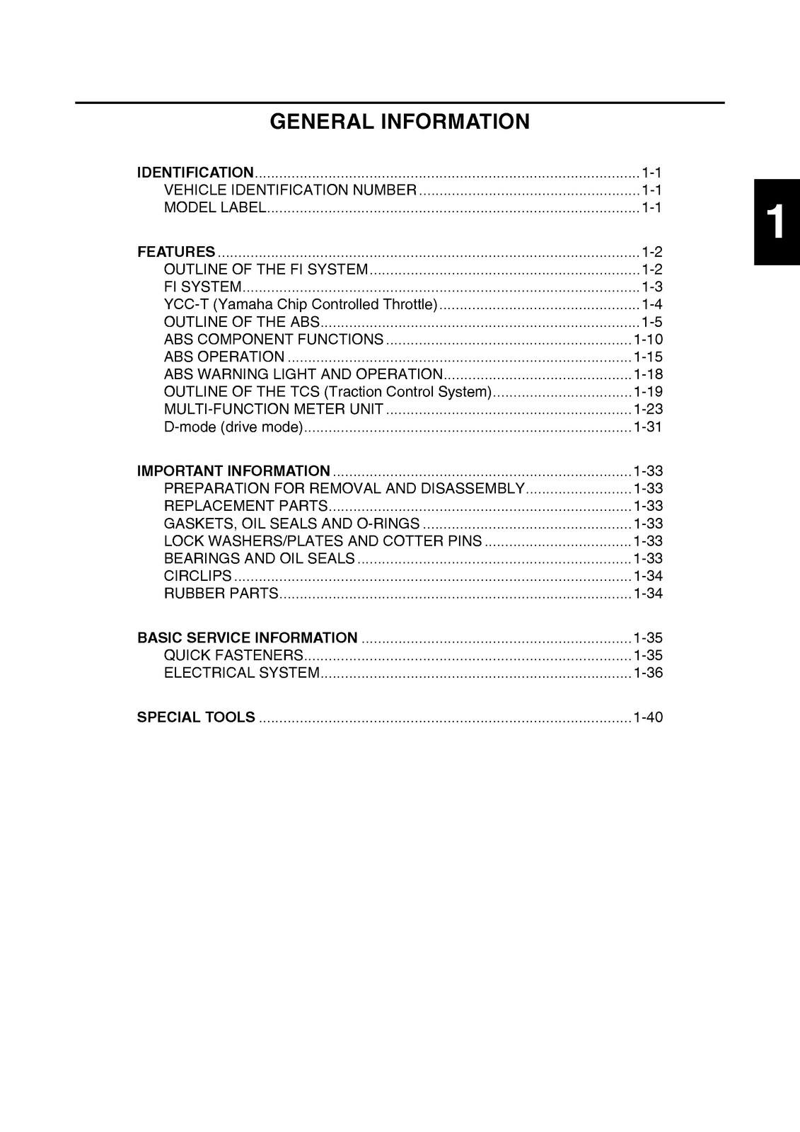 YAMAHA MT-09 Tracer Motorcycle Service Manual 2015 – BOUND – COVERS – FOLDOUTS