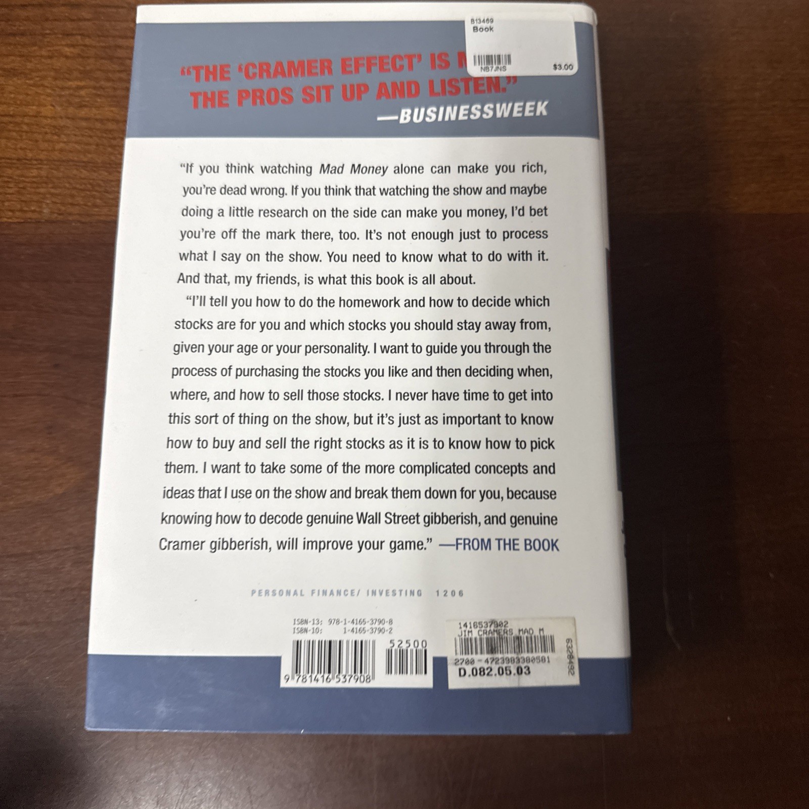 Lot of 3 Jim Cramer Books: Getting Back To Even, Mad Money, Stay Mad