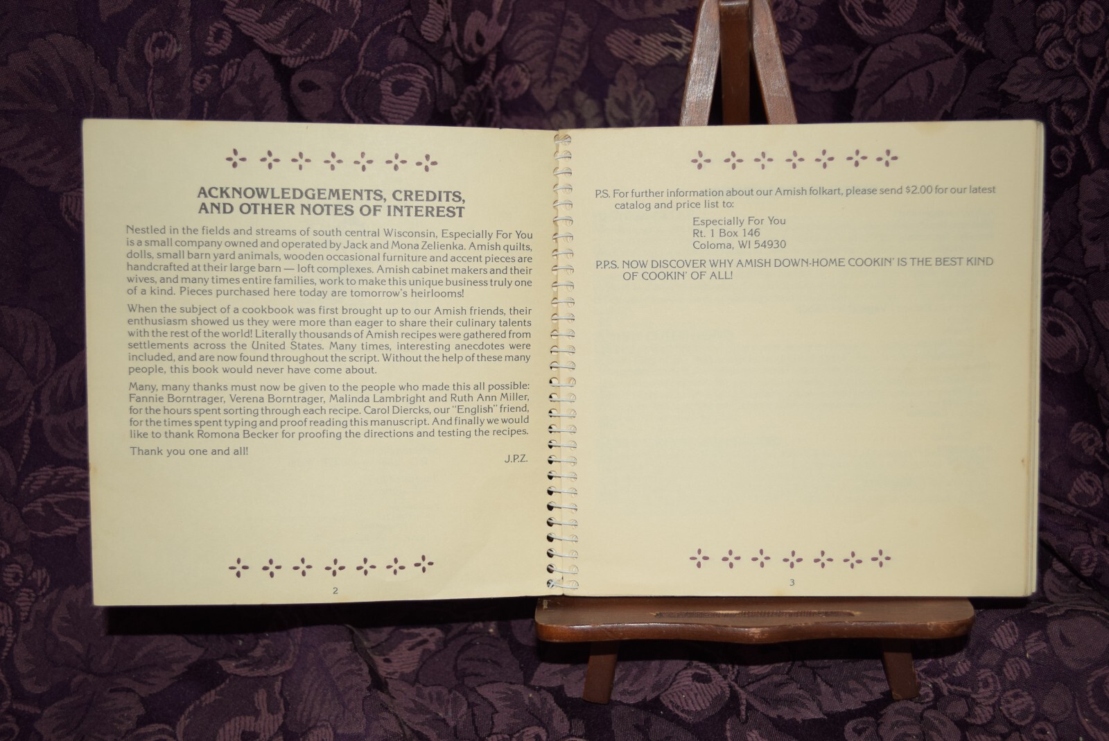 From Heart To Hearth Amish Cookbook 1986 Spiral Bound LN PB