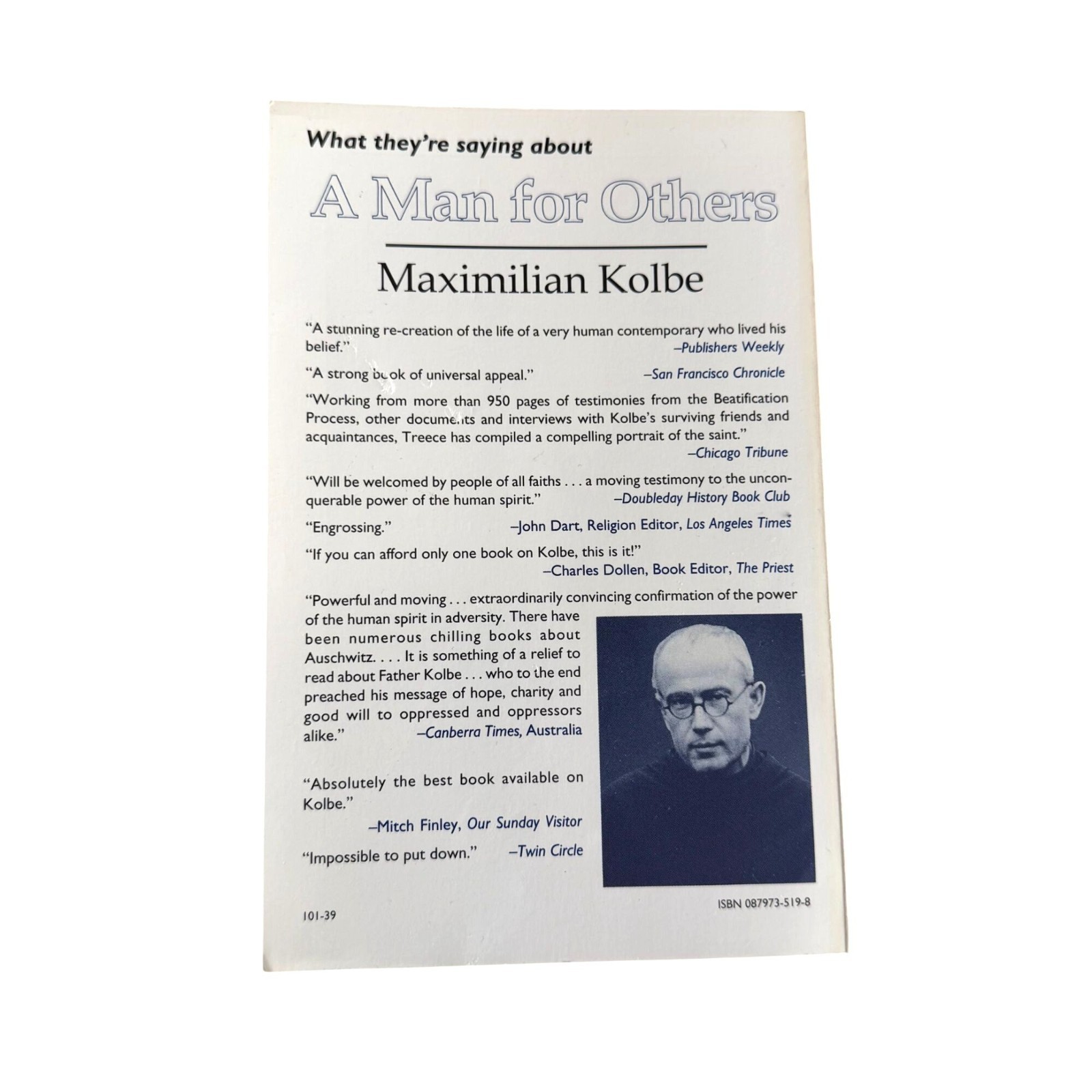 A Man For Others Patricia Treece Maximilian Kolbe 1993 Paperback Biography