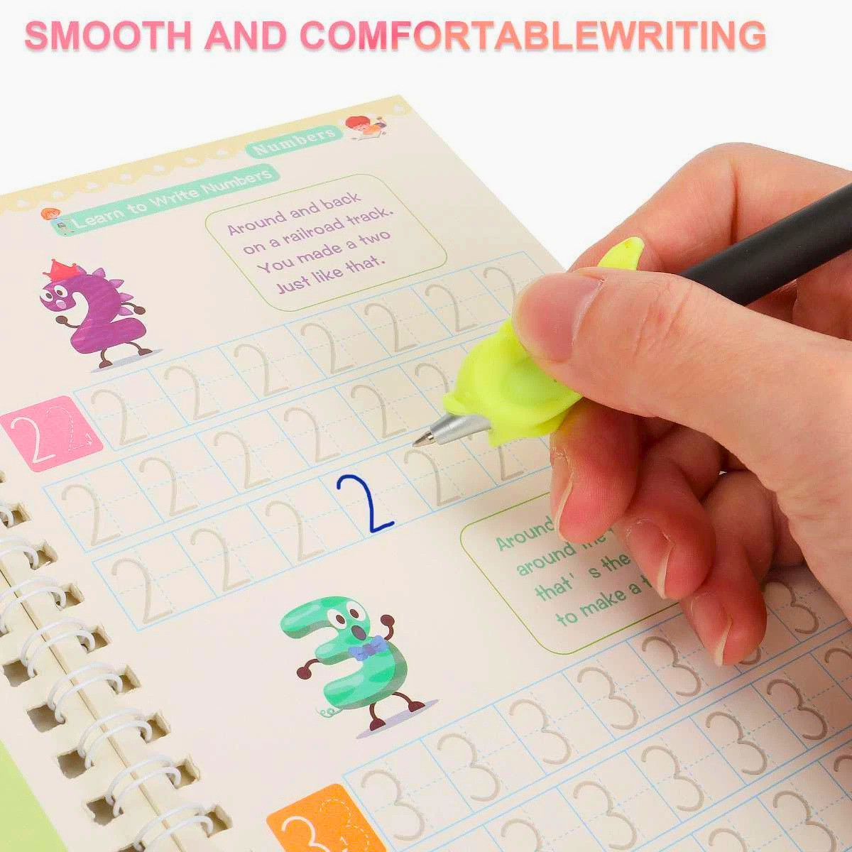 Magic Grooved Handwriting Practice Book for Kids Reusable Copybook Set