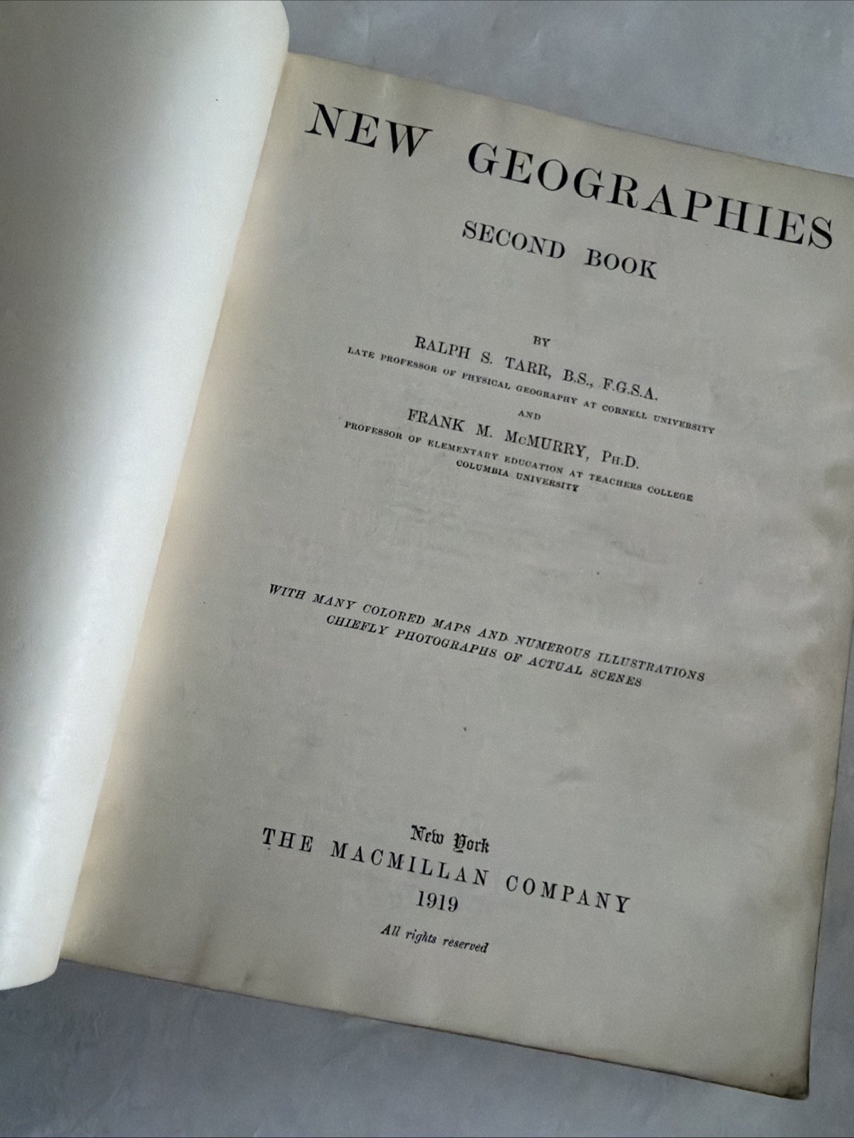 Vintage 1919 New Geographies First Book Part One Tarr & McMurry Hardcover