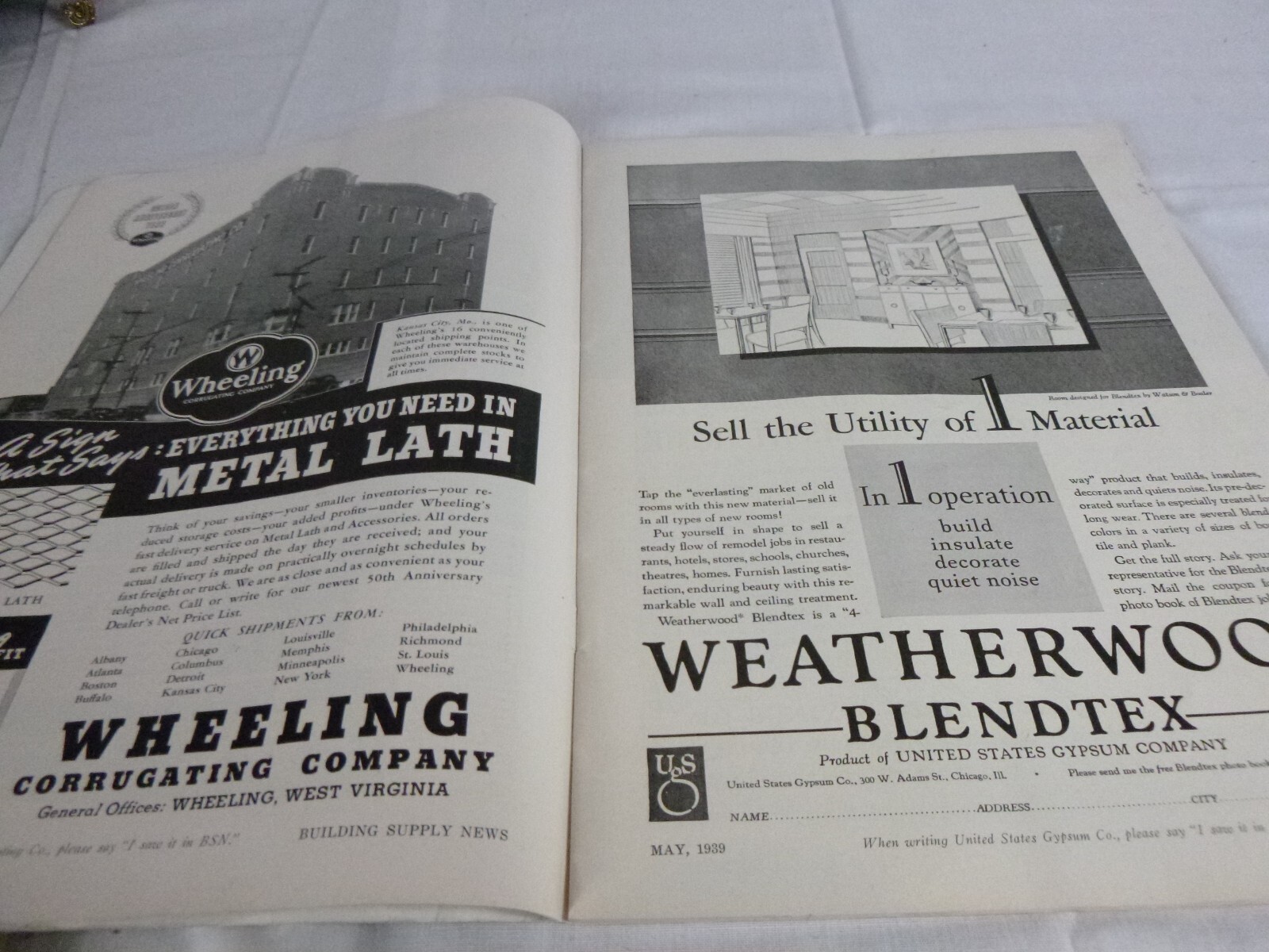 Vtg May 1939 Building Supply News Magazine 83 pages