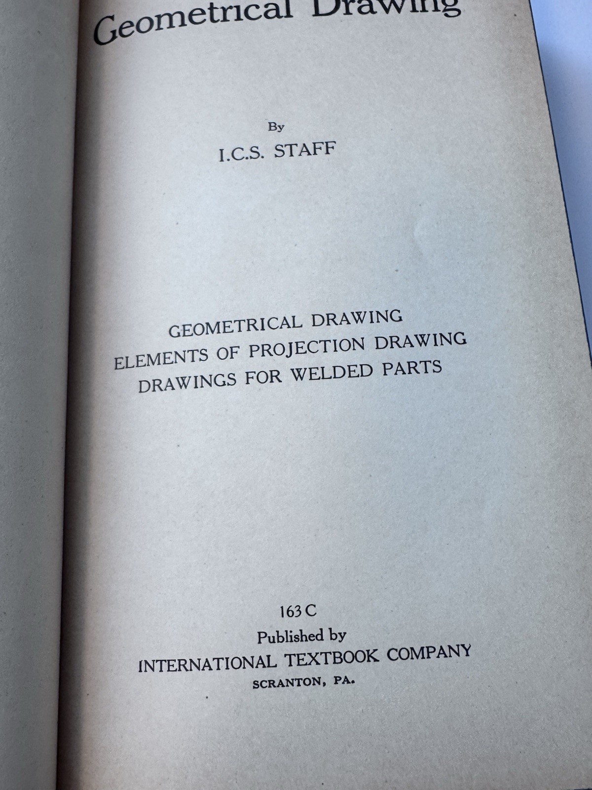 Geometrical Drawing Projection 163 C International Textbook Co. ICS Staff 1935