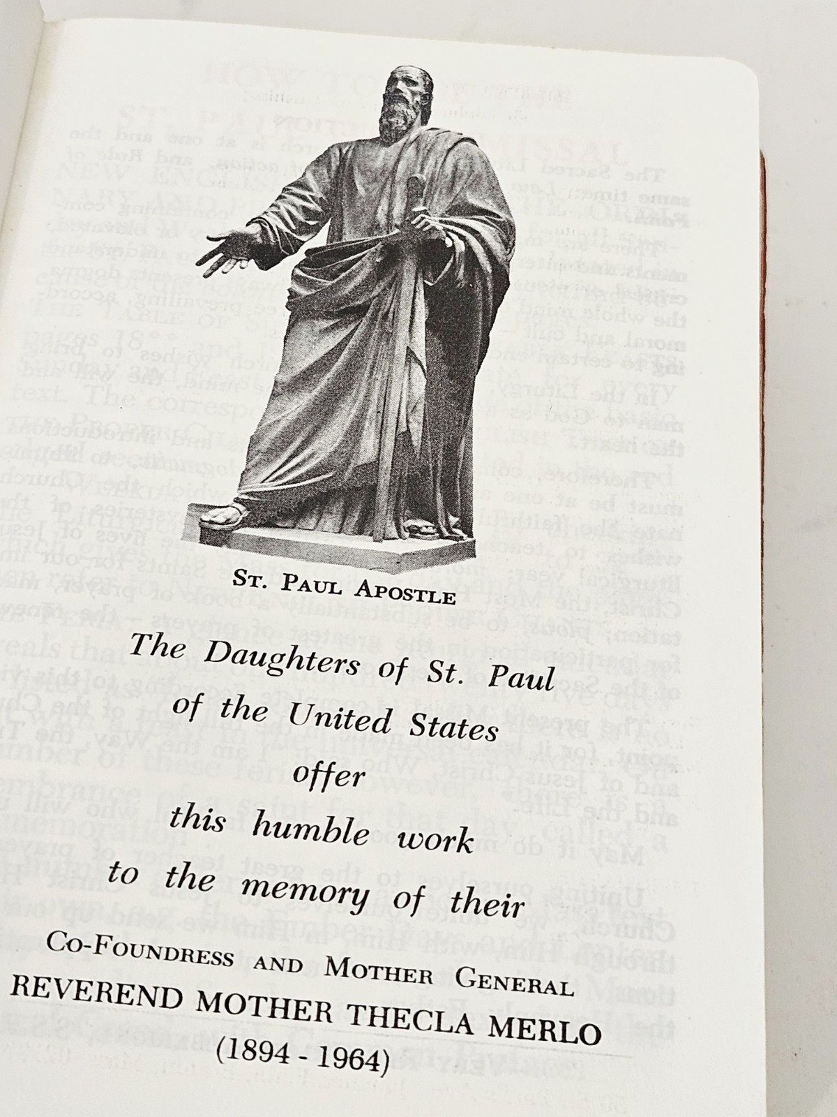 1964 St Paul Daily Missal Hardcover Ribbon Bookmarks 4×6.5 In. 2 In. Thick.