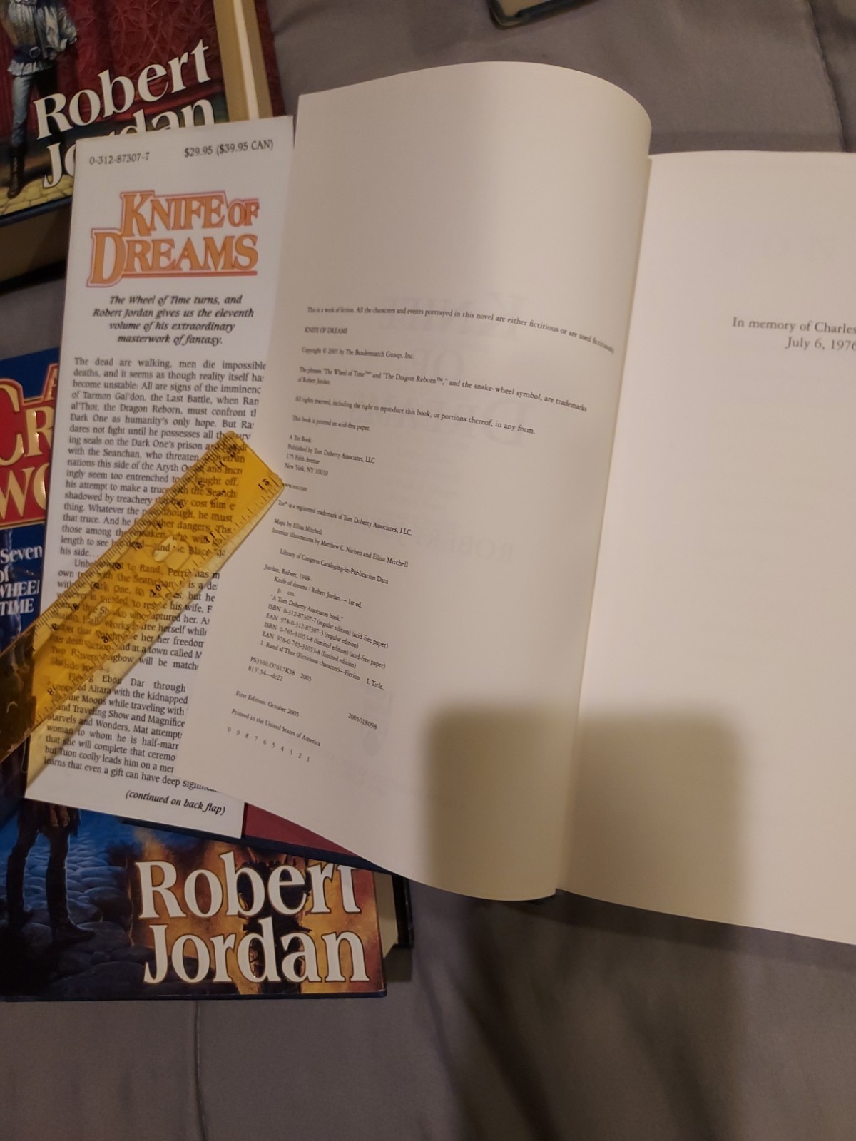 Wheel of Time Lot 8 bks, 6 signed most 1st print Robert Jordan condition varies