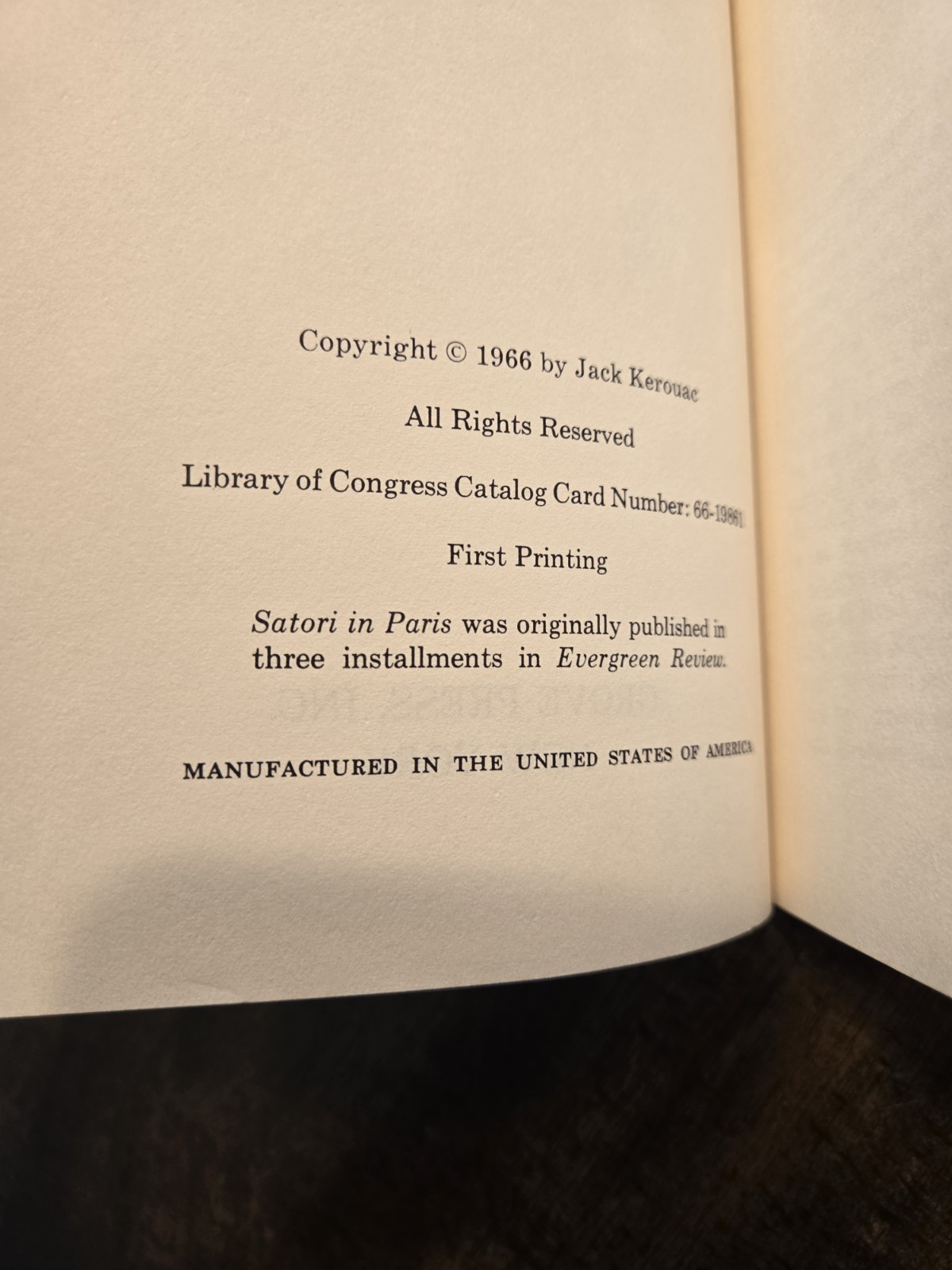 Satori in Paris Jack Kerouac First Edition / First Printing HC