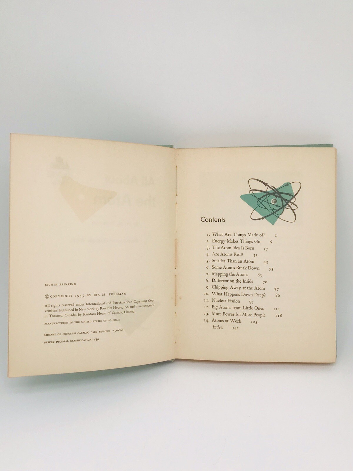 All About The Atom HC/DJ Ira Freeman An Allabout Books 10 Age 1955 , 9.5 In….55