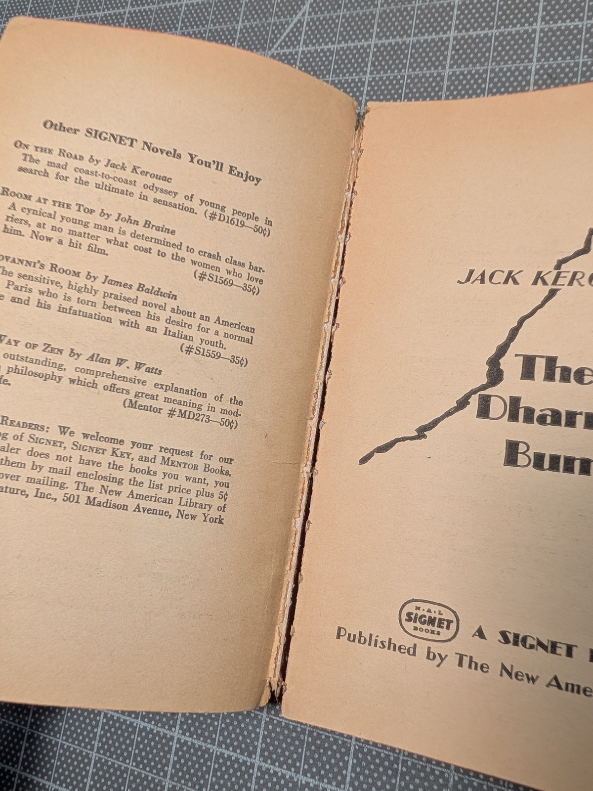 JACK KEROUAC “The Dharma Bums” 1959 Signet First Printing Paperback