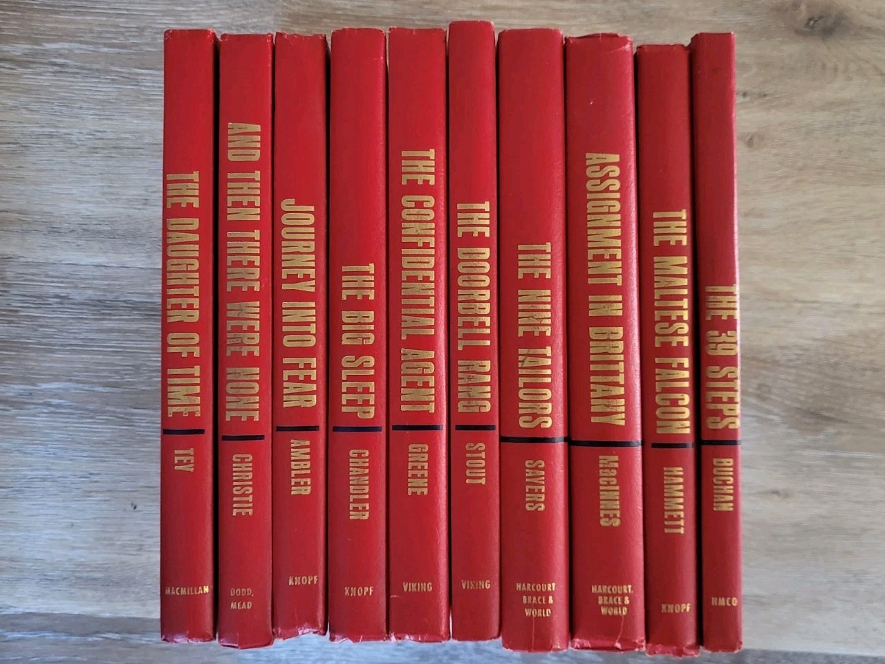 VTG Mystery Classics Hardcover Book Lot Maltese Falcon Big Sleep Agatha Christie