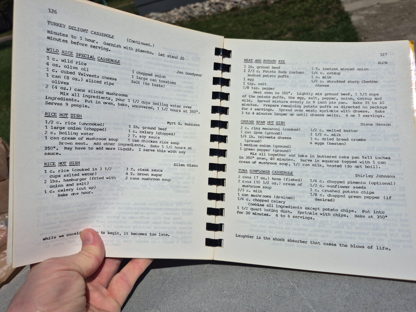1980 Zion Lutheran Church Harwood North Dakota Cookbook 180 Pages