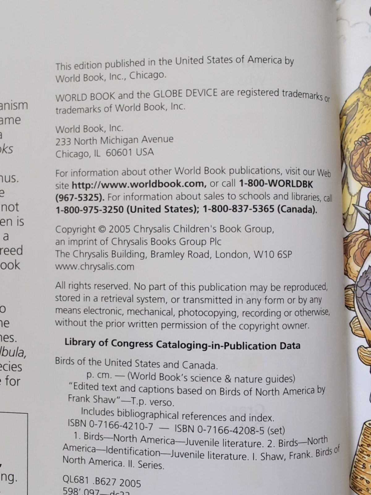 Birds of the United States and Canada World Book’s Science & Nature Library Copy