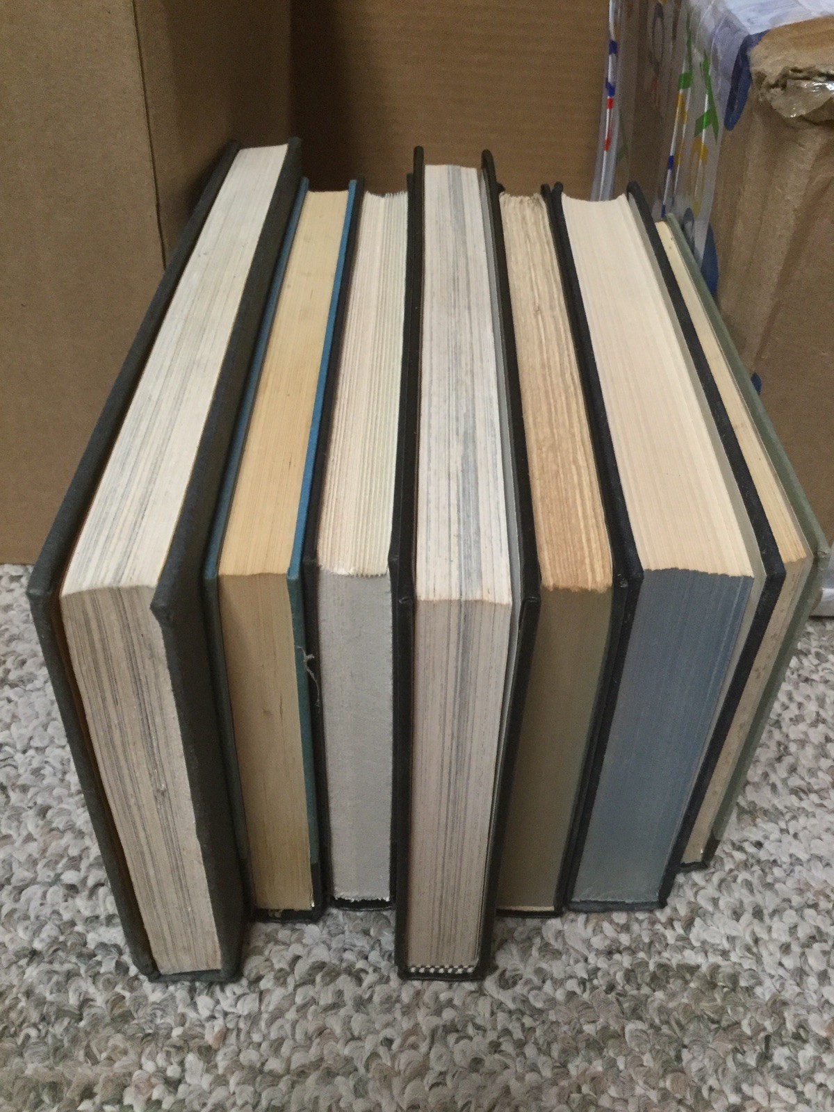 Lot of 7 Shades Of Black Hardcover Books Collection Set Decorative Shelve AB14