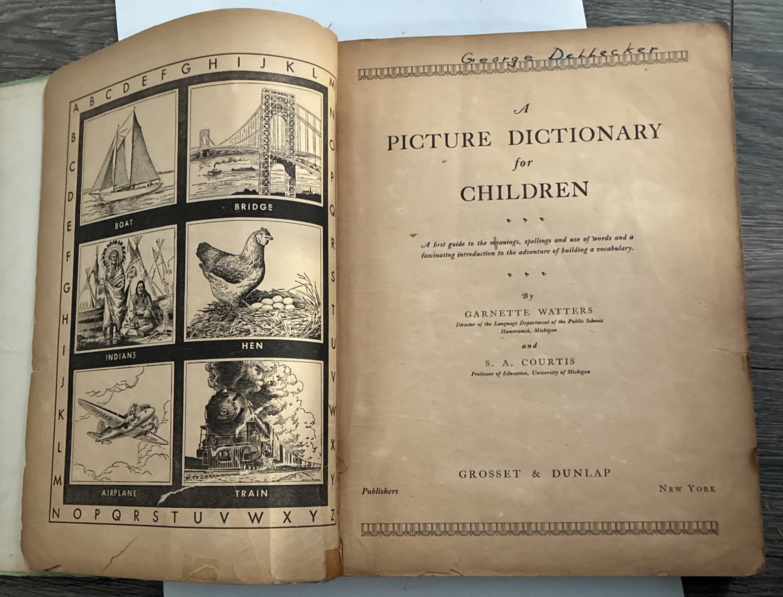 A Picture Dictionary for Children Garnette Watters-SA Courtis 480 Pages HC 1939