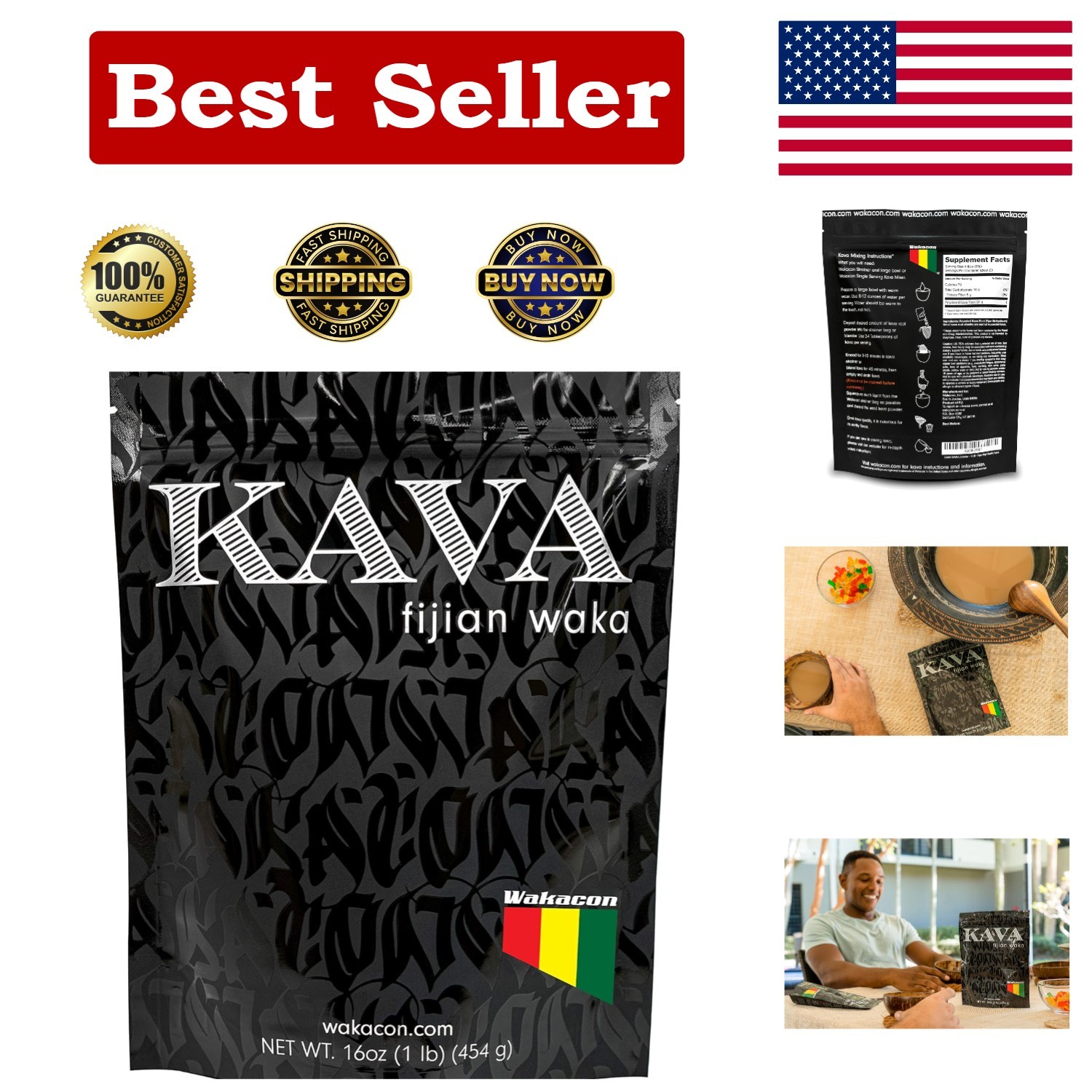 16 Oz Responsibly Sourced Kava Kava Powder from Fiji – Pure Calming Experience