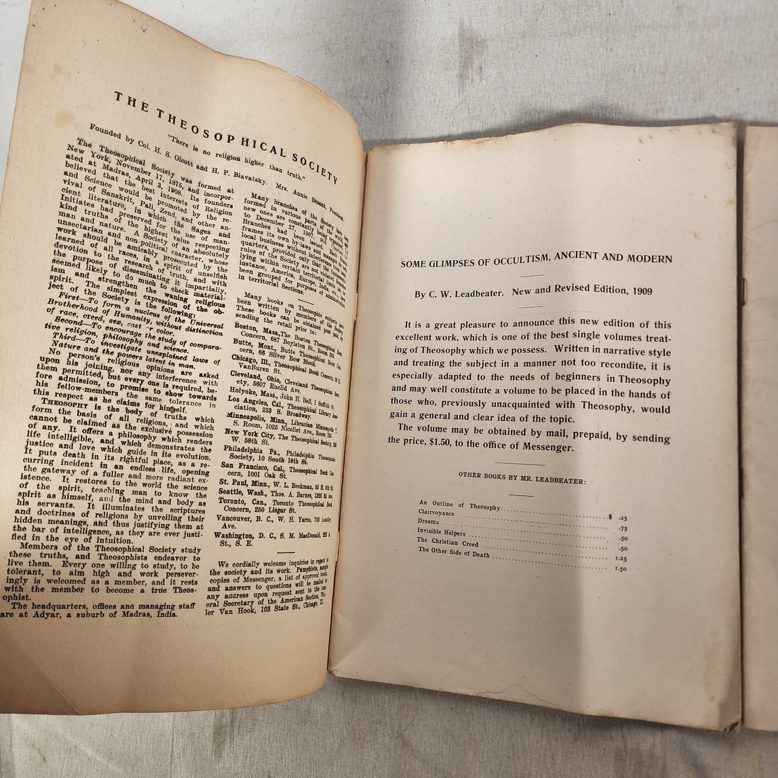 The Theosophic Messenger 1908, 1919, 1922 Lot 3 – Theosophical Society Blavatsky