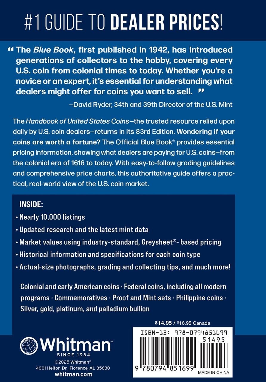 NEW Official Blue Book A Guide United States US Coins 2024 Price List Paperback