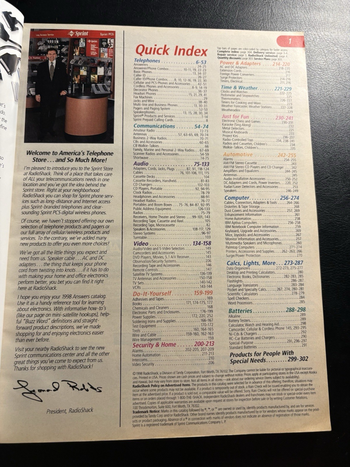 1998 RadioShack Answers Catalog Sprint CB Phones Microphones Vintage Tech NC