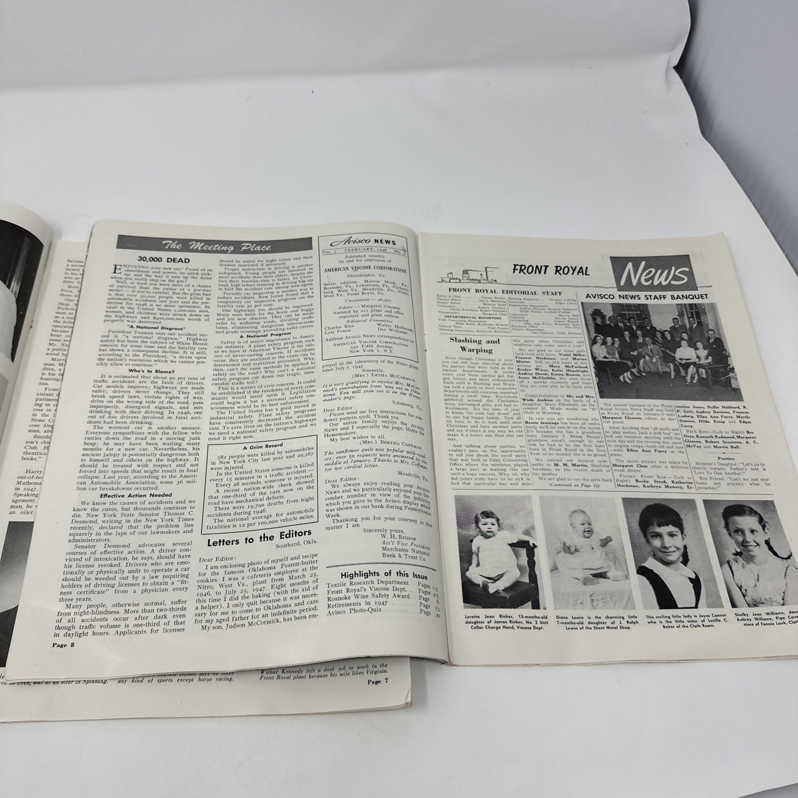 AVISCO News Vintage Febuary April 1948 Old Biotechnology Company Staff Photos