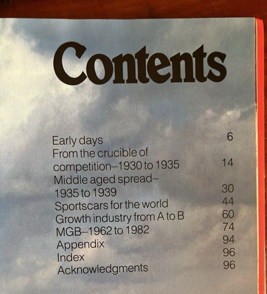 The Classic MG Sports Car History Book 1930s to 1980s Design & Heritage 1986