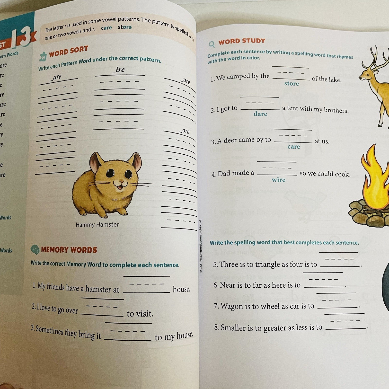 BJU Press Spelling 2 Worktext 3rd Edition Elementary Workbook Paperback Unused