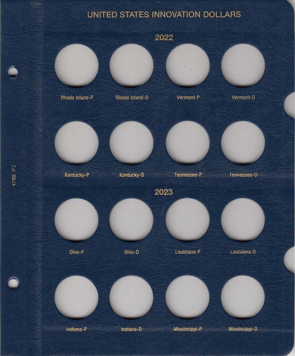 Whitman New Innovation Dollar PD Album 2018-2025 + Inserts For Golden $ 4788