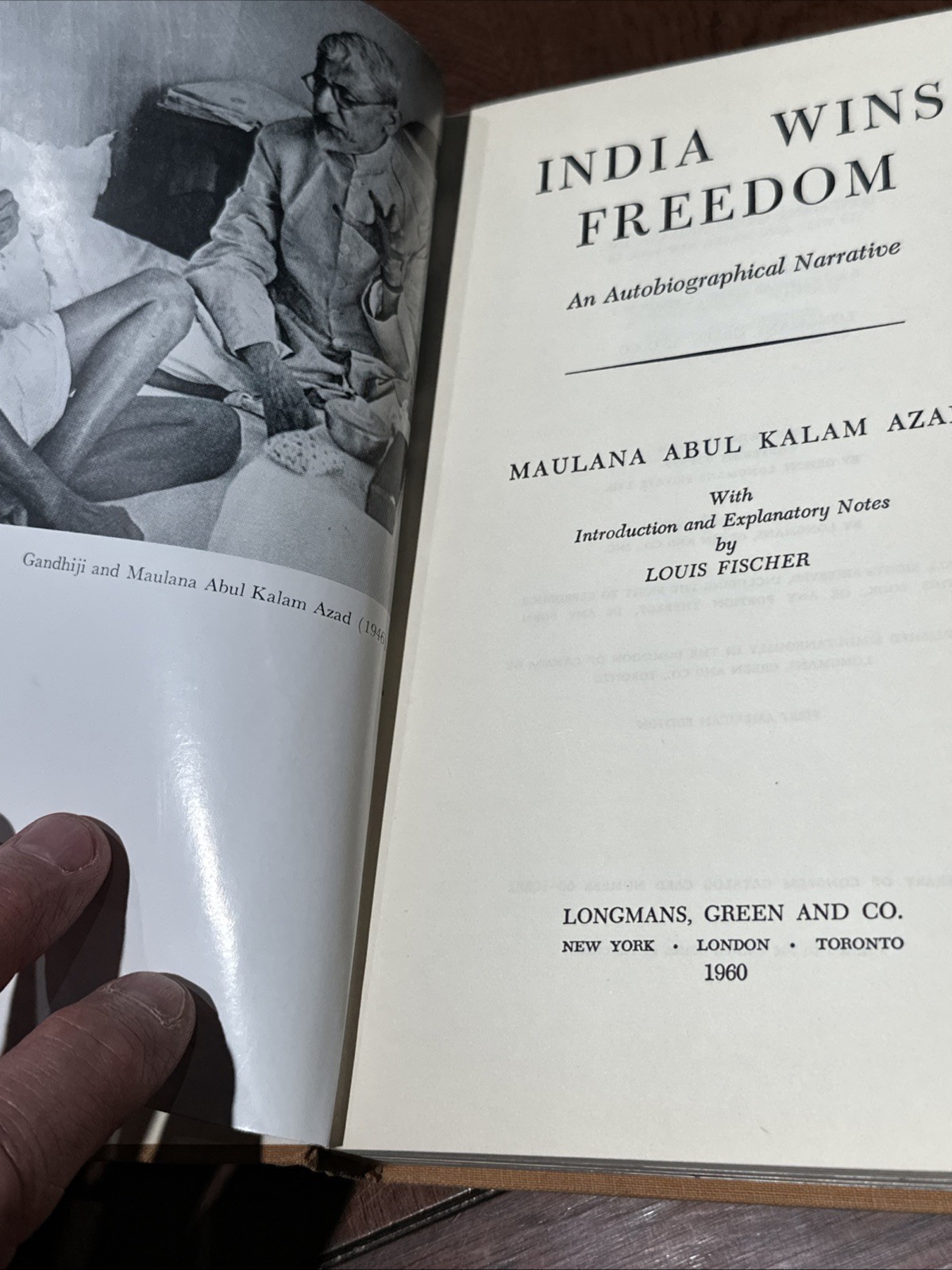 India Wins Freedom 1960 Maulana Abul Kalam Azad India History HC B-111325