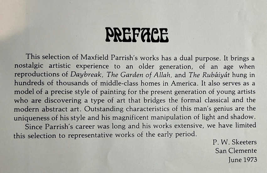 MAXFIELD PARRISH BOOK: THE EARLY YEARS: 352 PAGES: 1973