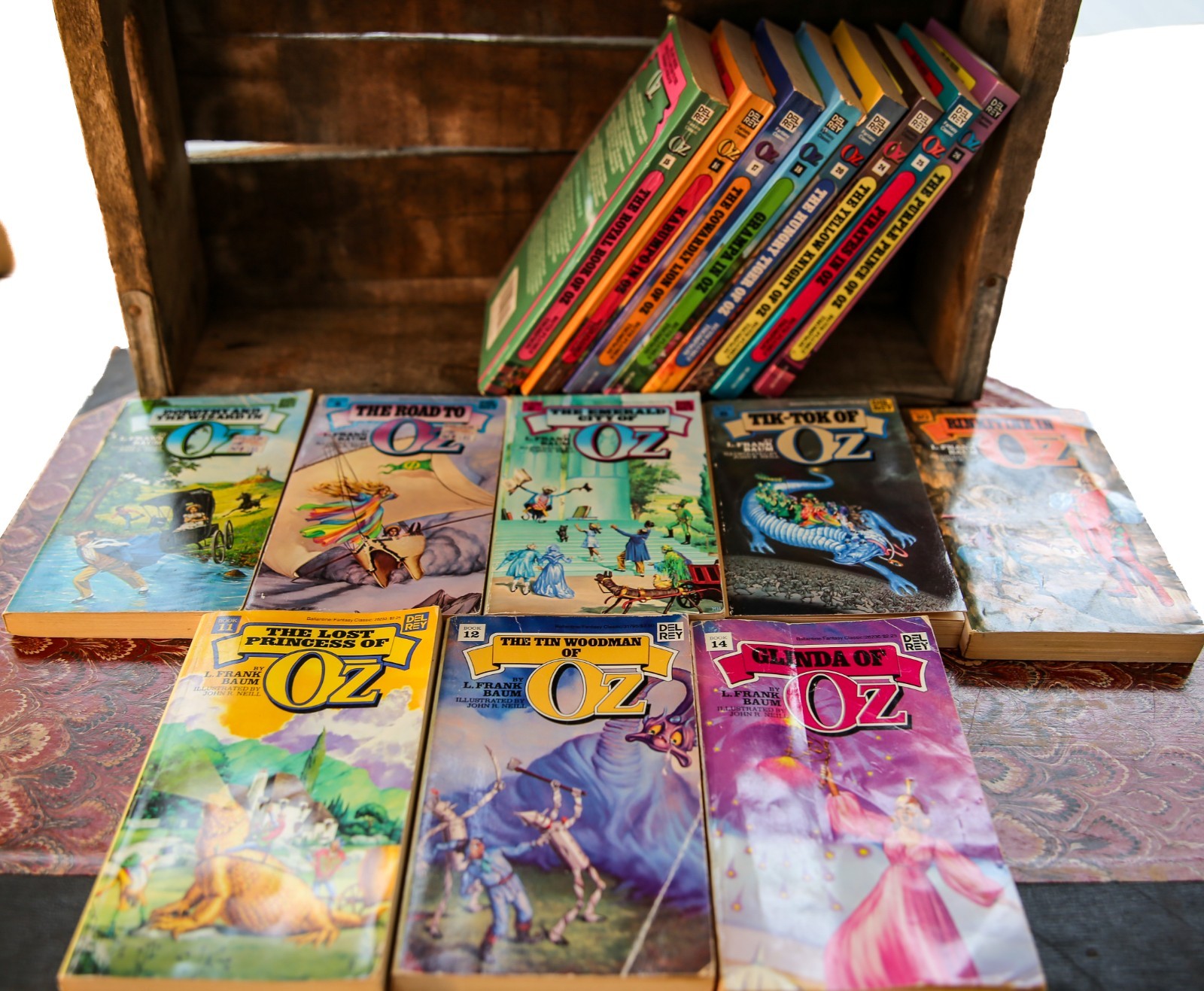 Vintage Wizard of Oz Books Lot (16)L Frank Baum Oz Series Illustrated Kids Books