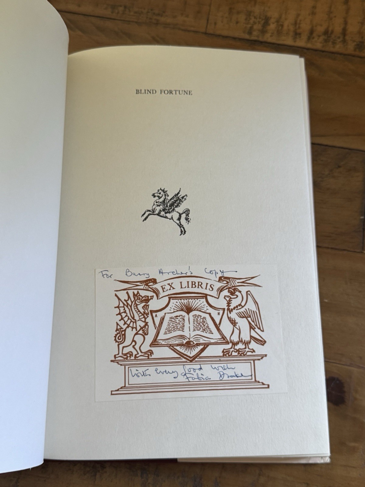 Blind Fortune – Fabia Drake Signed 1st Edition Book From 1978