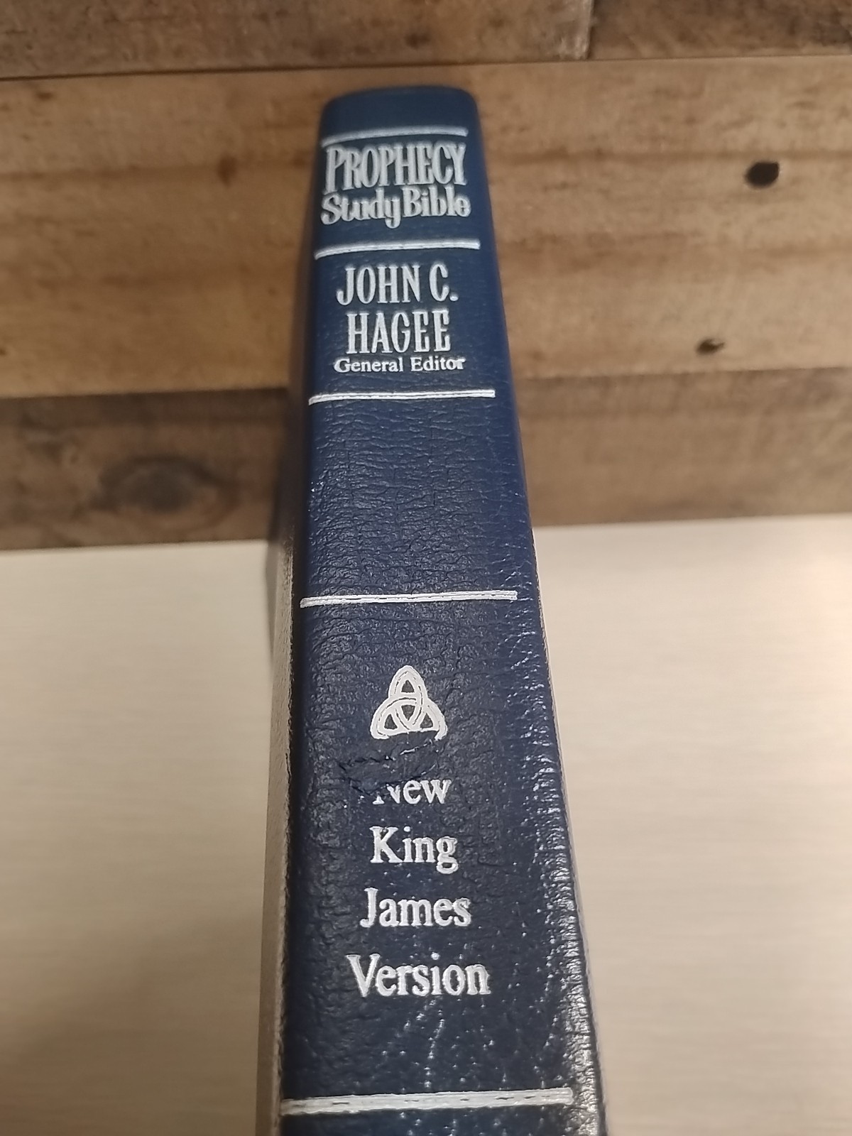 Prophecy Study Bible John Hagee NKJV 1997 Blue Bonded Leather Soft Cover