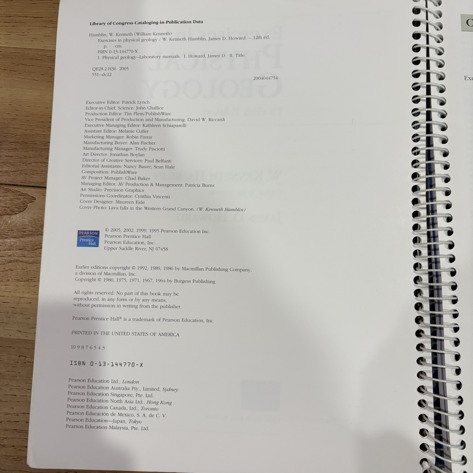 Exercises in Physical Geology by James Howard and W. Kenneth Hamblin 2004