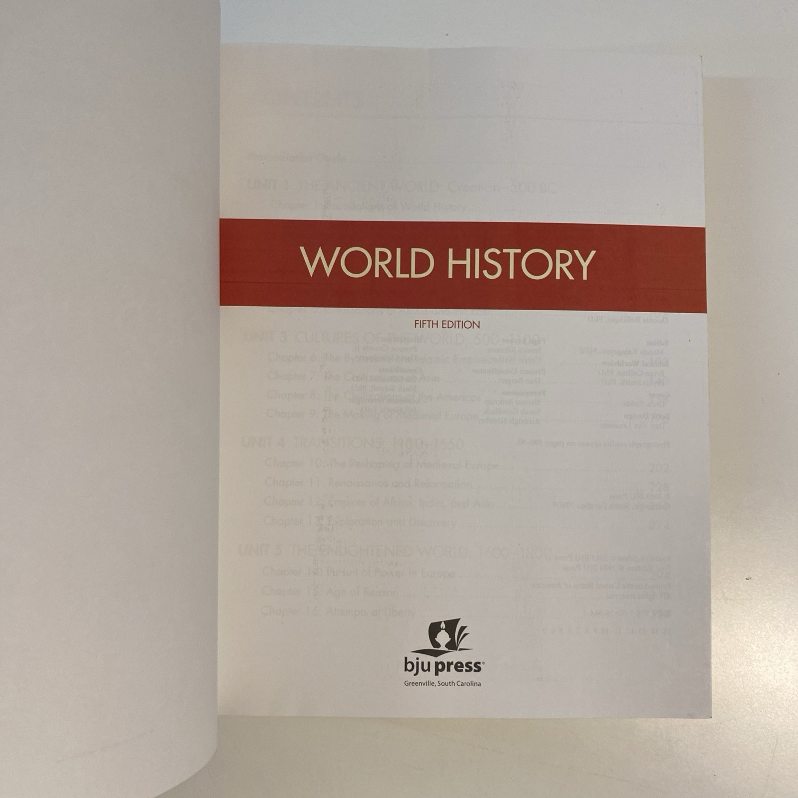 BJU Press – World History Student Text (5th Ed) Homeschool Curriculum